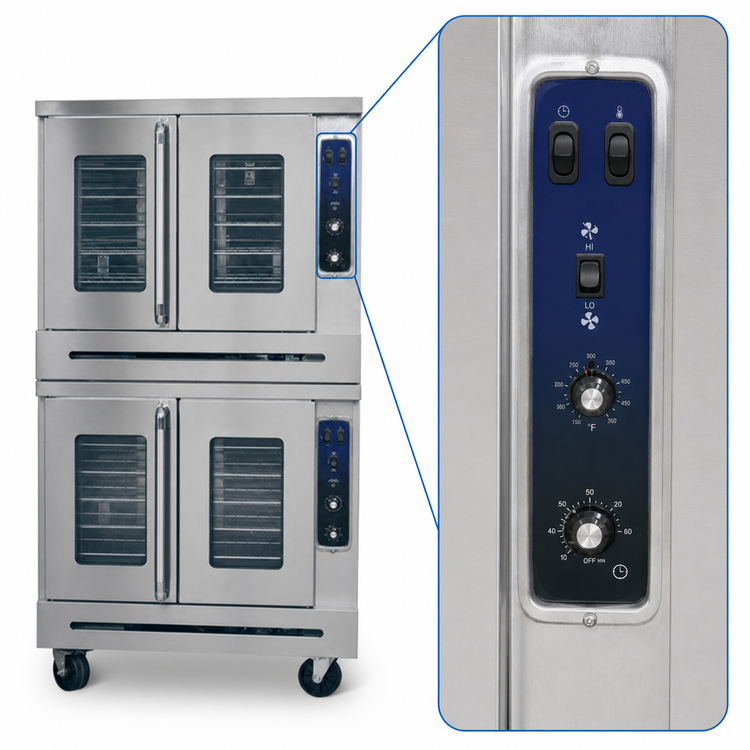 Product image #4 for Imperial PCVDG-2 Double Deck Bakery Depth Gas Convection Oven with Manual Controls