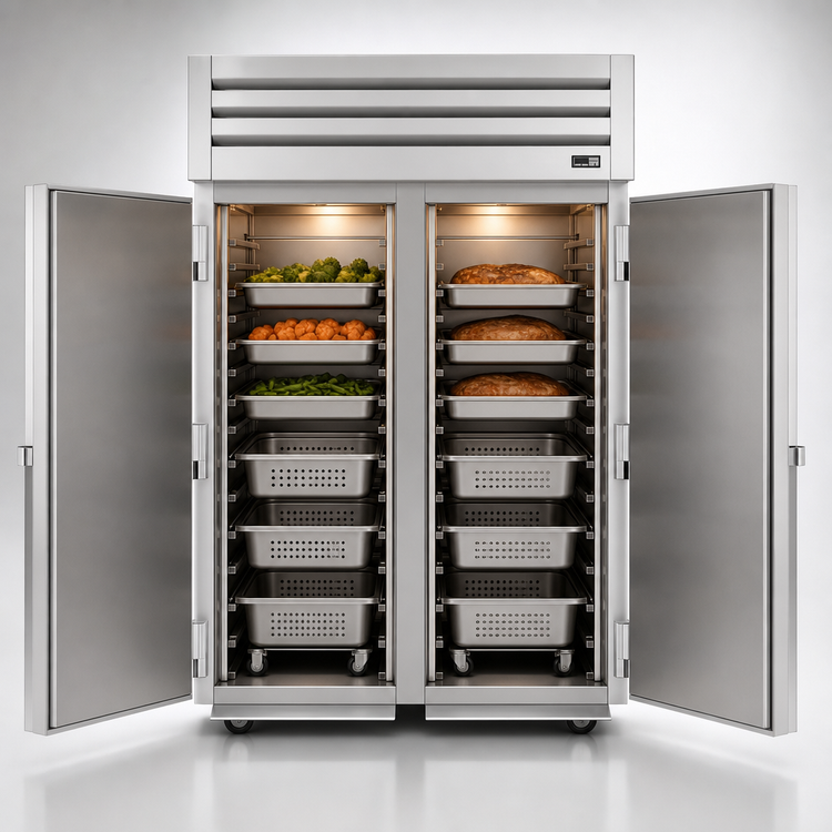 Product image #4 for SPEC SERIES Two-Section Roll-In Heated Cabinet with Locking Stainless Steel Doors
