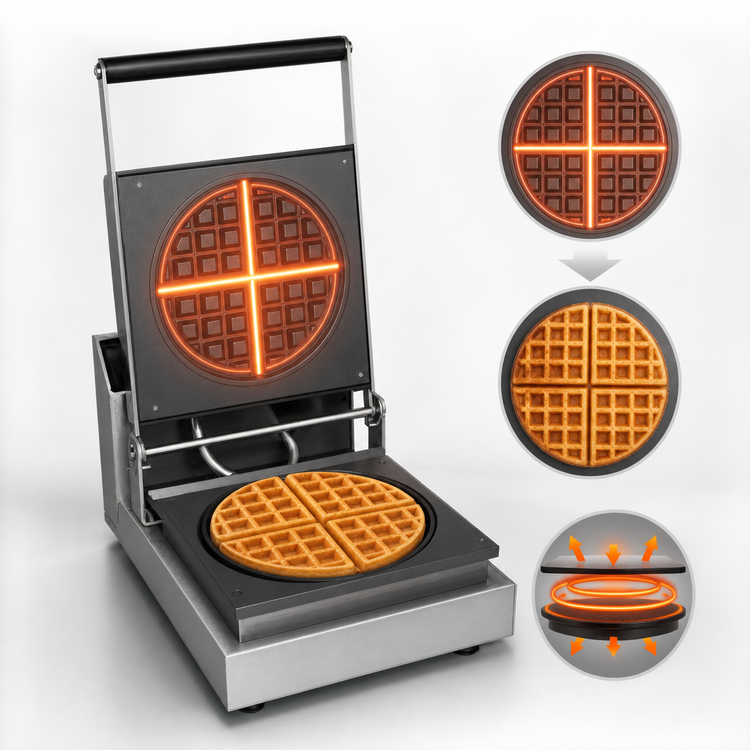 Product image #4 for Hatco Single Round Countertop Commercial Waffle Maker, 7-Inch Standard Waffles, 120V