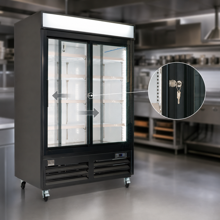 Product image #4 for Kelvinator Commercial 54-Inch 2-Section Sliding Glass Door Bottom-Mount Reach-In Merchandiser Refrigerator