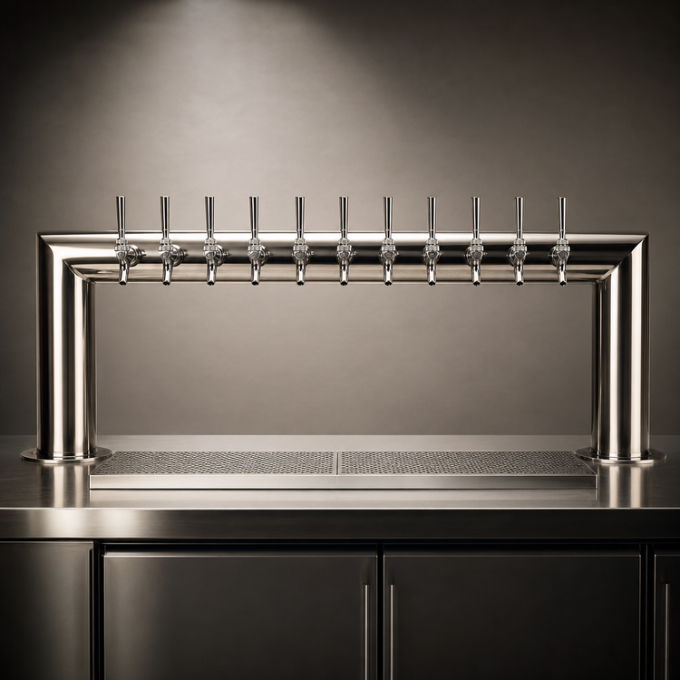 Product image #4 for 47-Inch Countertop 2-Column Glycol-Cooled Pass-Thru Draft Beer Tower with 12 Faucets