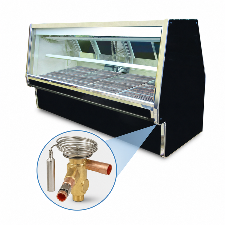 Product image #4 for Howard-McCray 34E Series 124-1/2 In. Wide Red Meat Service Case, Remote Refrigeration, Straight Glass