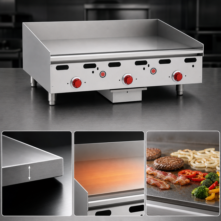 Product image #4 for Wolf Quick Ship Heavy Duty 36" Countertop Gas Griddle with 1" Thick Plate