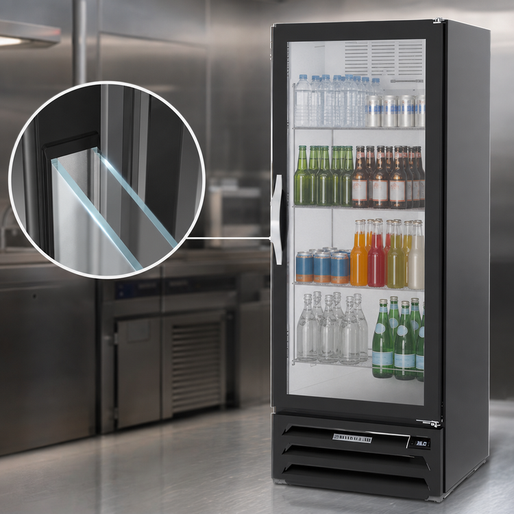 Product image #4 for Beverage-Air MarketMax 12.06 Cu. Ft. Black Single-Section Reach-In Glass Door Merchandiser with Electronic Lock