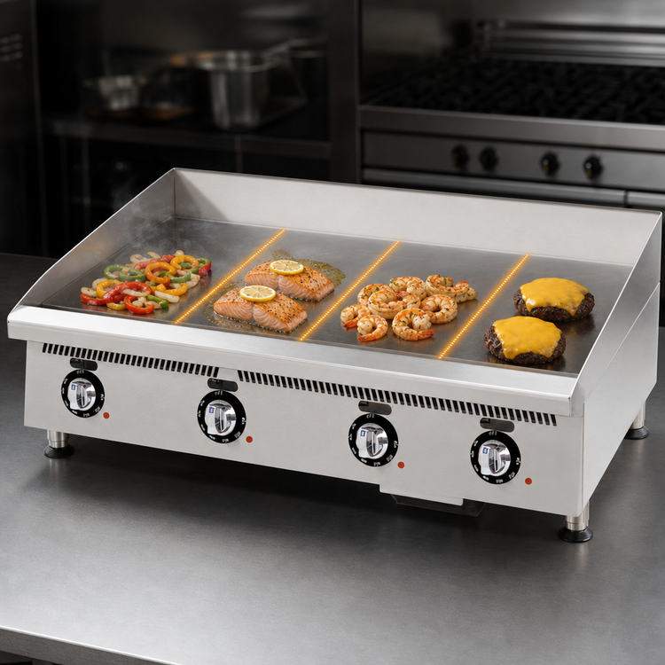Product image #4 for Ultra-Max 72-Inch Countertop Gas Griddle with Chrome Plate and Mechanical Snap-Action Thermostats