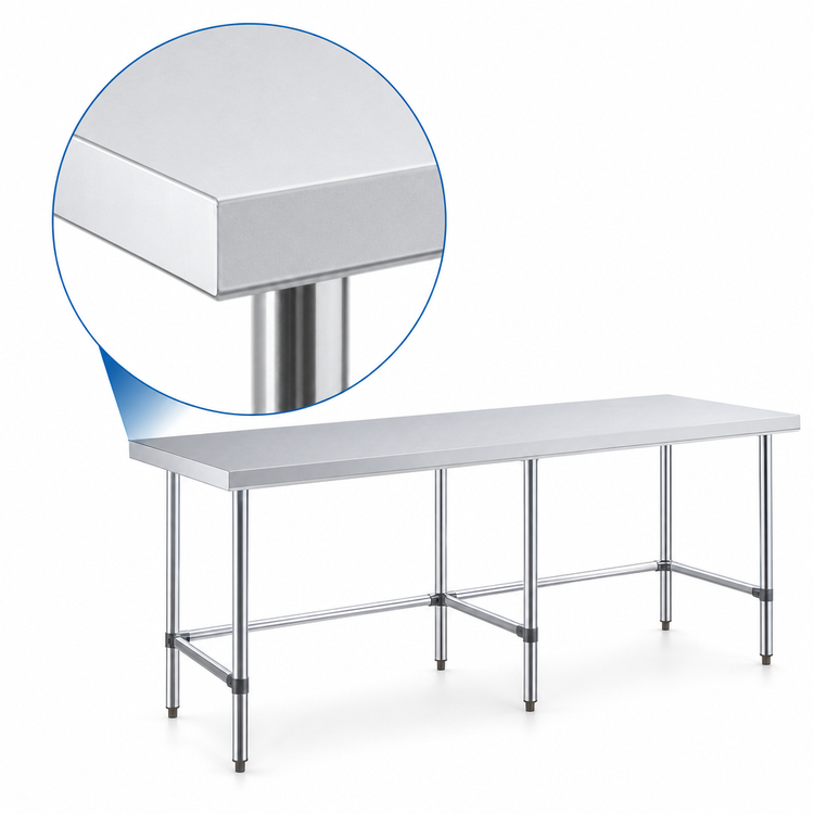 Product image #4 for Sapphire 84-Inch x 14-Inch Stainless Steel Flat Top Work Table
