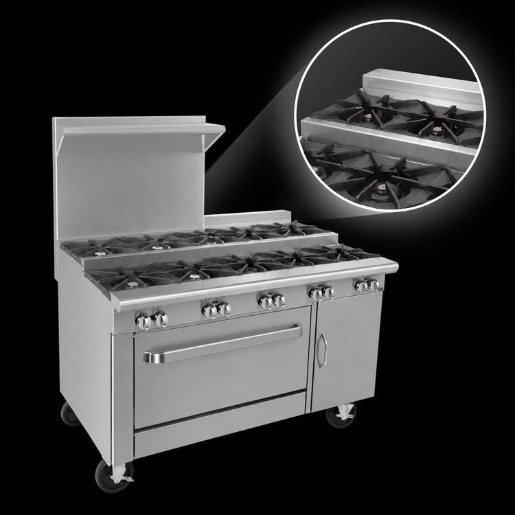 Product image #4 for Southbend Platinum 48-Inch Heavy Duty Gas Range with 8 Open Burners, Convection Oven, Right Cabinet and Step-Up Rear Burners