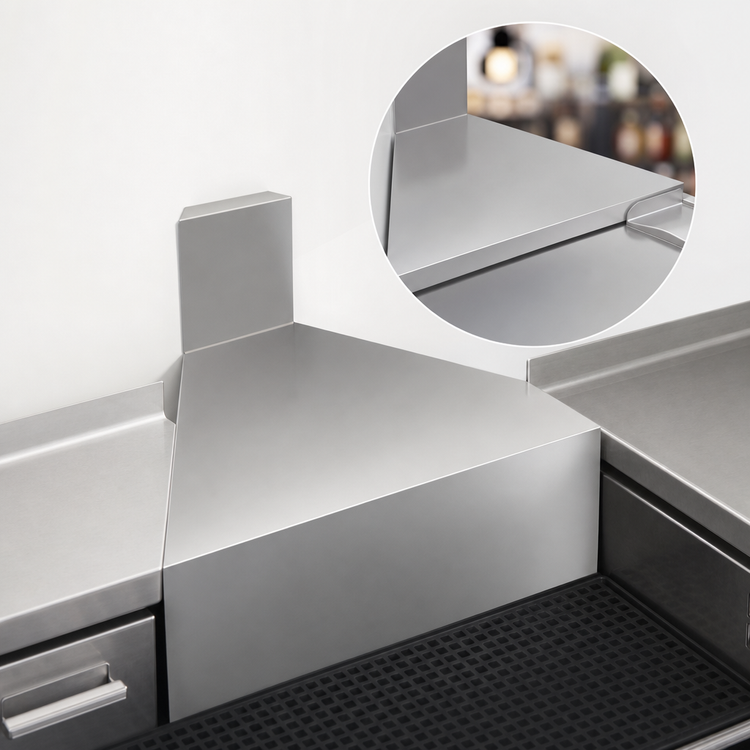 Product image #4 for Krowne Royal Series 60° Front Corner Underbar Angle Filler, 19-Inch Deep, Flat Top, Stainless Steel