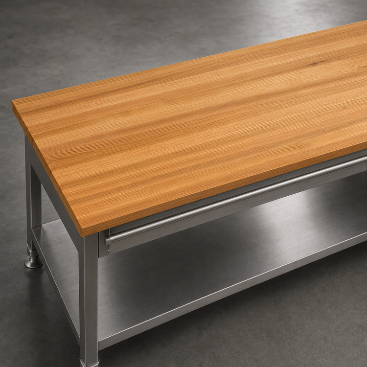 Product image #4 for John Boos Appalachian Red Oak Island Countertop, 132 x 36 x 1-1/2 Inch, Oil Finish