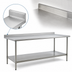 Thumbnail image #4 for Budget Series 144-Inch x 24-Inch 430 Stainless Steel Work Table with Rear Upturn and Adjustable Undershelf