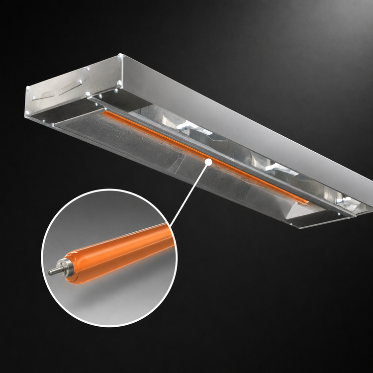 Product image #4 for Eagle RedHots 108-Inch Single Rod-Type Unlighted Strip Heat Lamp, 208V
