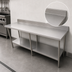 Thumbnail image #4 for Omcan USA Stainless Steel Work Table with 4-Inch Backsplash and Undershelf, 84 x 24 x 34 Inches