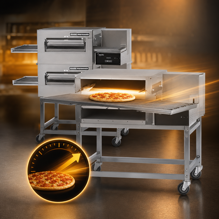 Product image #4 for Lincoln Impinger II Ventless Electric Conveyor Oven Package, Single Stack Floor Model, easyTouch Digital Controls