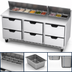 Thumbnail image #5 for Beverage-Air 72-Inch Three-Section Refrigerated Sandwich Prep Table with 6 Drawers and 18-Pan Capacity