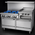 Thumbnail image #4 for Garland GF Starfire Pro 60-Inch Commercial Gas Range with 6 Open Burners, Right-Side 24-Inch Raised Griddle/Broiler and 2 Standard Ovens