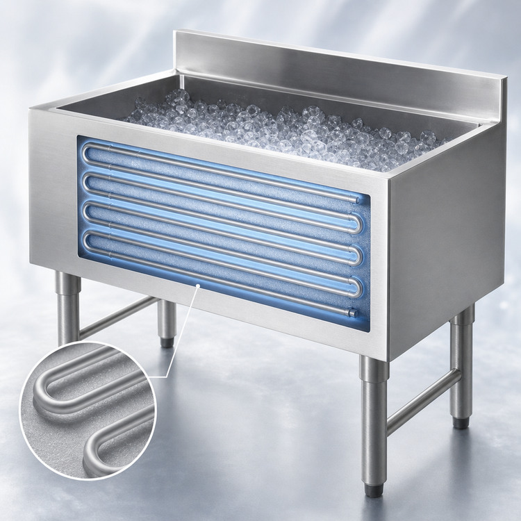 Product image #5 for Klinger's Trading 24-Inch Underbar Ice Chest with 7-Circuit Cold Plate and 80 lb. Ice Capacity