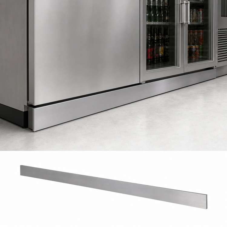 Product image #4 for Krowne 96-Inch Stainless Steel Front Kick Plate for Back Bar Coolers