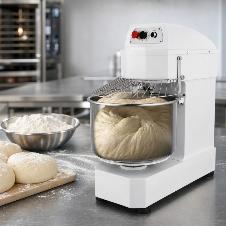 Product image #4 for Eurodib 40 Qt 1-Speed Spiral Dough Mixer with Timer, 220V, Fixed Bowl
