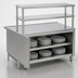 Thumbnail image #4 for Randell Modular Chef Service Counter Center Section, 50-1/2 Inch, Plate Storage Cabinet, Double Overshelf, Left Wing Wall