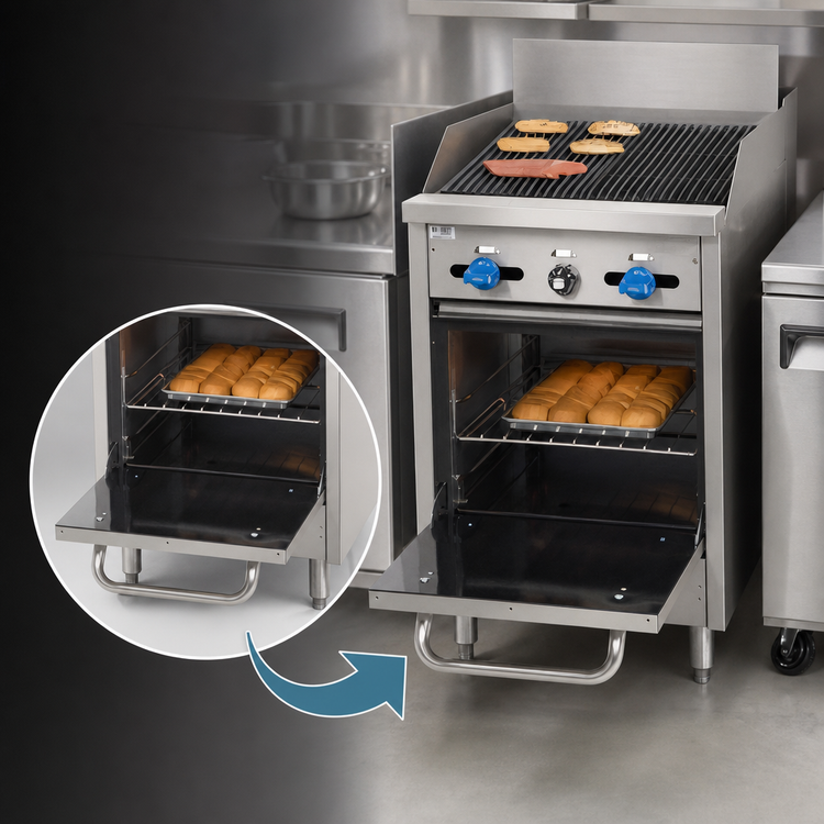 Product image #4 for Comstock-Castle Commercial 24-Inch Gas Char-Broiler Range with Space-Saver Oven