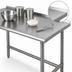 Thumbnail image #4 for Advance Tabco 108-Inch x 30-Inch 16-Gauge 304 Stainless Steel Work Table with 1-1/2-Inch Rear Up-Turn, Open Base