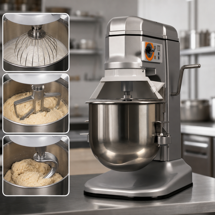 Product image #4 for BakeMax 12 Qt Countertop Gear-Driven Planetary Mixer, 3-Speed, 110V