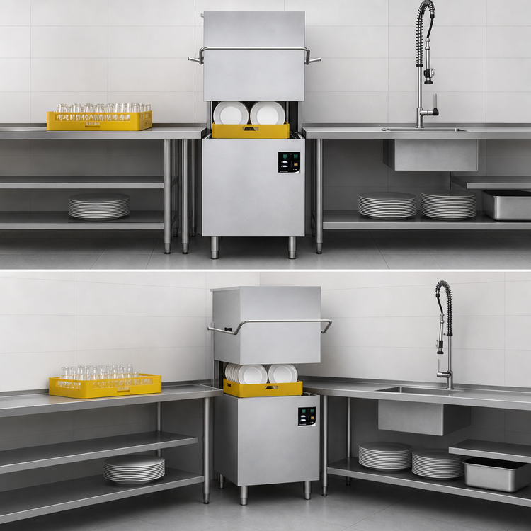 Product image #4 for Jet-Tech F-22/C High Temperature Door-Type Dishwasher with Built-In Booster, 52 Racks/Hour