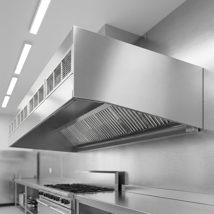 Product image #3 for SpecAir HEF96-84 Wall Type Front Discharge Make-Up Air Exhaust Hood, 84"W