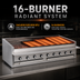 Thumbnail image #4 for Bakers Pride Dante Series L-72RS 72-Inch Low-Profile Countertop Gas Radiant Charbroiler
