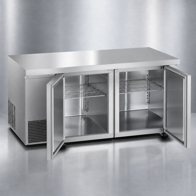 Product image #4 for Hoshizaki Steelheart 67-Inch Two-Section Undercounter Reach-In Refrigerator with Side-Mounted Self-Contained Refrigeration