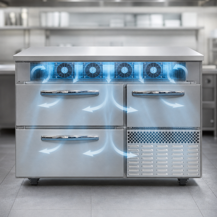 Product image #4 for Continental Refrigerator FA43SN-U-D 43" Shallow Depth Base Undercounter Freezer with Drawers and Door