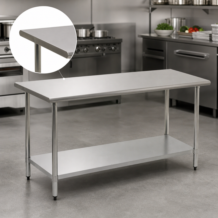 Product image #4 for BlendPort® Deluxe Series Stainless Steel Work Table with Adjustable Undershelf, 84 x 30 Inches