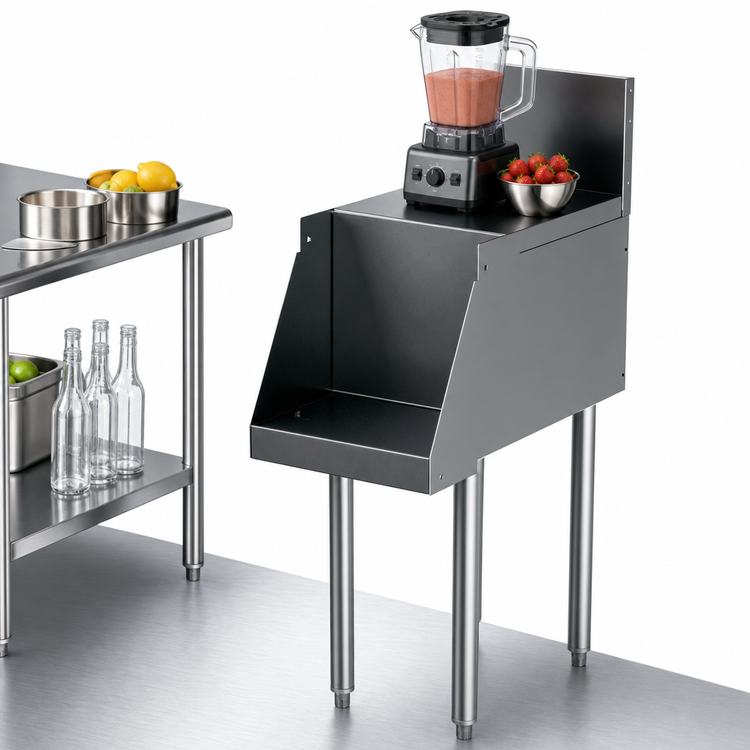 Product image #4 for Top Shelf TS Series 12-Inch Freestanding Underbar Blender Station, Flat Top Without Sink, Stainless Steel