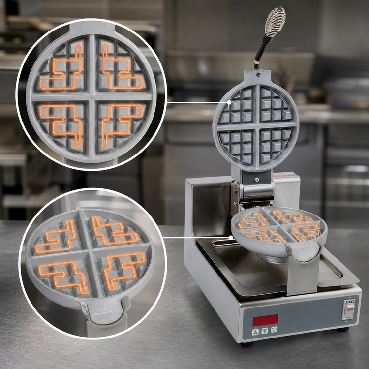 Product image #4 for Star SWBB Countertop Single Round Belgian Waffle Baker, 7-Inch Round Grid, Digital Controls