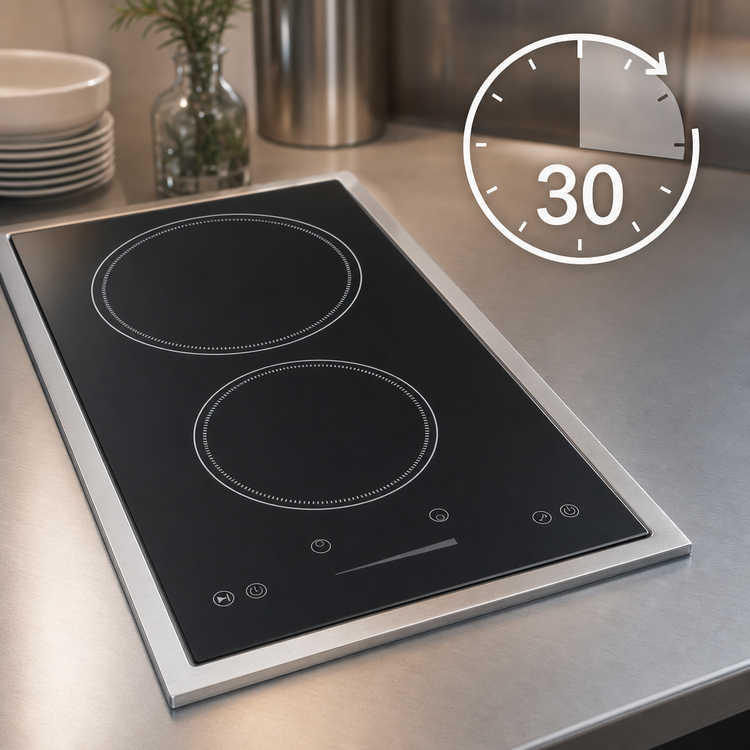 Product image #5 for Summit Appliance 12-Inch Wide 2-Burner Built-In Induction Cooktop, 115V, Black Glass