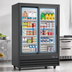 Thumbnail image #4 for KoolMore Two-Section Glass Door Merchandiser Refrigerator, 45 Cu. Ft., Sliding Doors, Bottom-Mount, Black