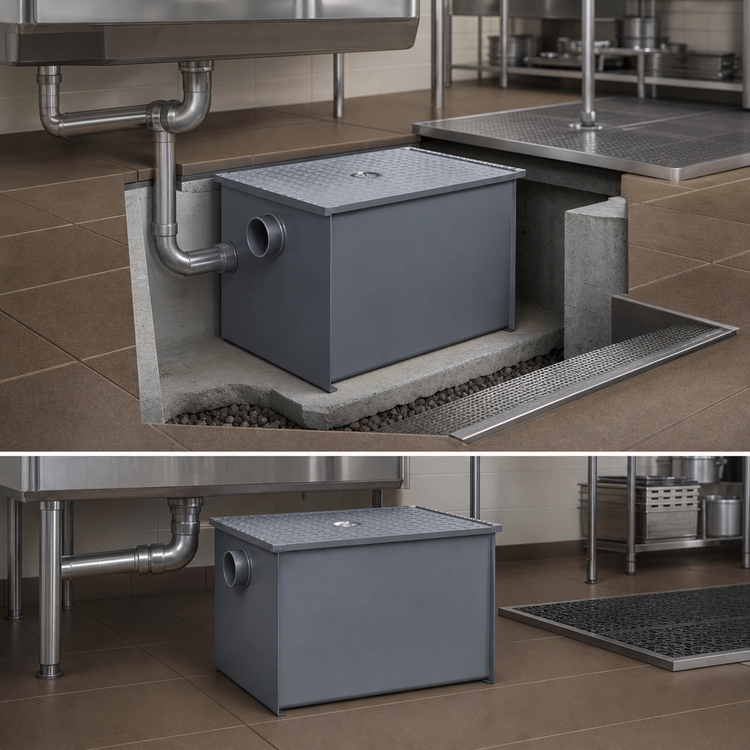 Product image #4 for Dormont WD-25 PDI-Certified Grease Interceptor, Recessed or Floor Mounted, 25 GPM, 50 lb Capacity, 3-Inch Inlet/Outlet