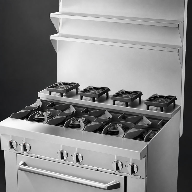 Product image #4 for Southbend Platinum Heavy Duty 48-Inch Natural Gas Modular Sectional Range with 4 Open Burners and 4 Step-Up Rear Burners