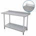 Thumbnail image #4 for Advance Tabco Special Value Series 84-Inch x 24-Inch 304 Stainless Steel Work Table with 1-1/2-Inch Rear Splash and Adjustable Undershelf