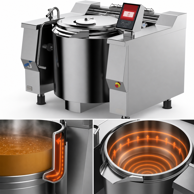 Product image #4 for Baskett Tilting Kettle, Electric, Indirect Heat, 122 Gallon, Full Jacket