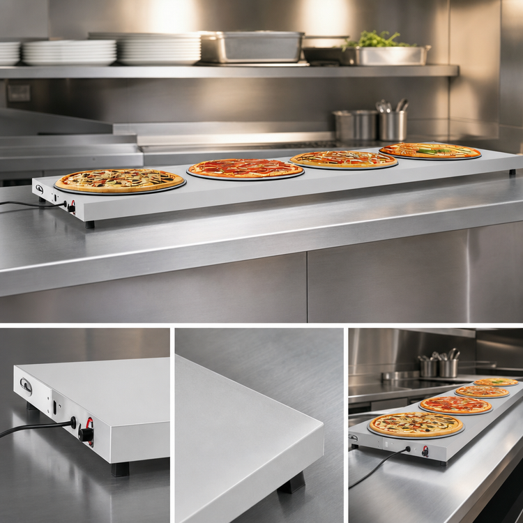 Product image #4 for KoolMore 72-Inch Commercial Warming Shelf with Marine Edge, 304 Stainless Steel, 120V