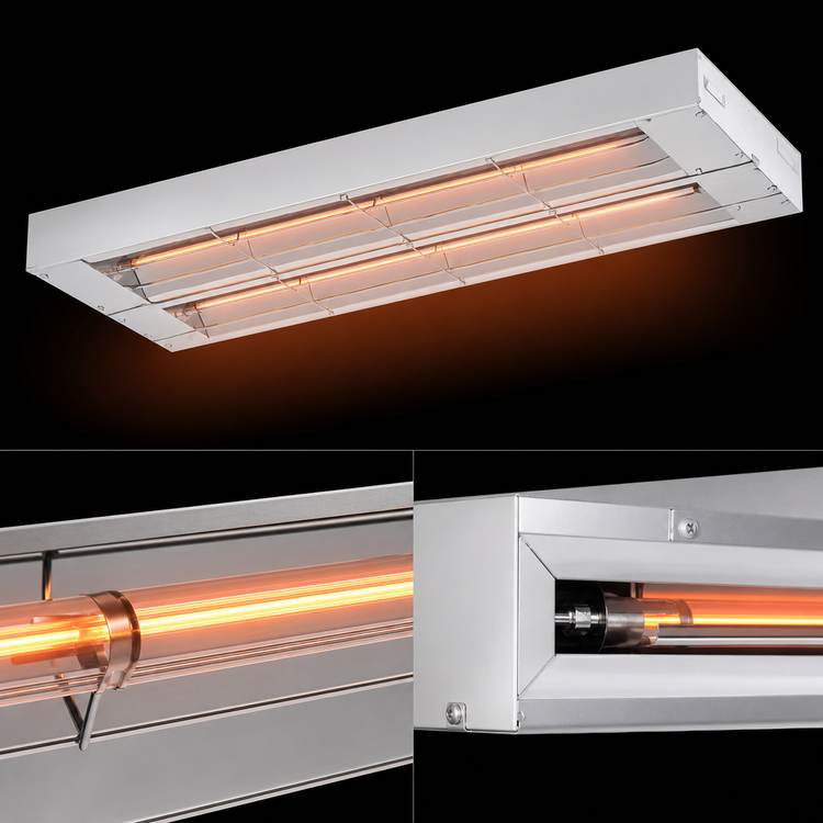 Product image #4 for Hatco Glo-Ray® 54-Inch Double Unlighted Infrared Strip Heater, Aluminum, 1.85 kW
