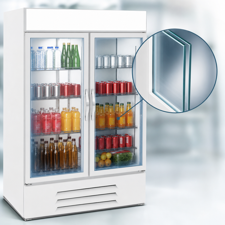 Product image #5 for Beverage-Air MarketMax Two-Section Reach-In Glass Door Refrigerated Merchandiser, 46.15 Cu. Ft., White
