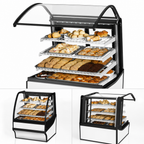 Thumbnail image #5 for True Mfg. – Specialty Display TDM-DC-36-GE/GE-W-W 36-1/4-Inch Freestanding Curved Glass Dry Pastry Display Case, White, 3 Shelves