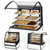 Thumbnail image #5 for 36-1/4-Inch Freestanding Curved Glass Dry Pastry Display Merchandiser with Glass Ends, White/White