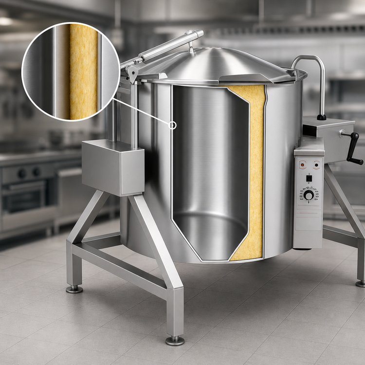 Product image #4 for Legion TLGB-40 40-Gallon Gas-Fired Insulated Self-Contained Tilting Steam Kettle, 2/3 Jacketed, Floor Model