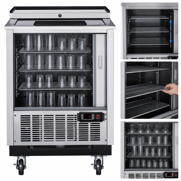 Product image #4 for KoolMore Commercial Glass Froster, 5 Cu. Ft., Stainless Steel, Sliding Door