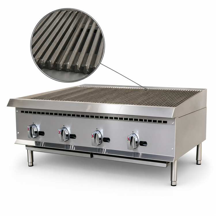 Product image #4 for IKON Cooking 48-Inch Natural Gas Radiant Charbroiler with 4 Burners