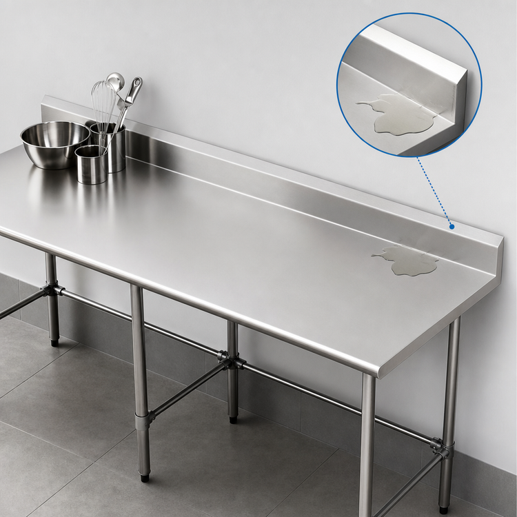 Product image #4 for Sapphire Manufacturing 84-Inch x 24-Inch Stainless Steel Work Table with 5-Inch Backsplash
