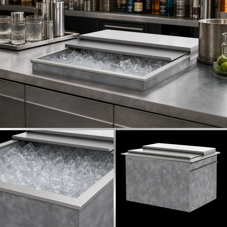 Product image #4 for Top Shelf Drop-In Ice Chest with Sliding Cover, 26 x 19-1/4 Inches, 50 lb Capacity